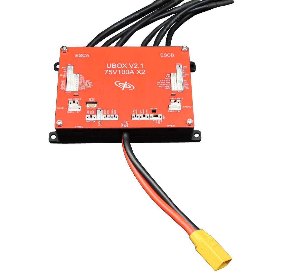 Dual Ubox V2.1 75v 100A x2 Red for DIY electric scooter diy ebike