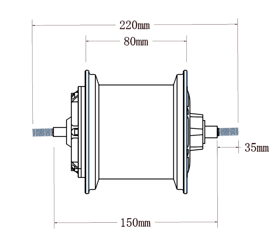 72V 3500W big power hubmotor for fast scooter