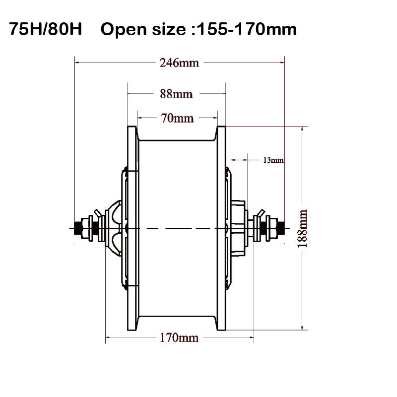 6.5'' 3800W-7000W Strong torque hubmotor for DIY fast scooter