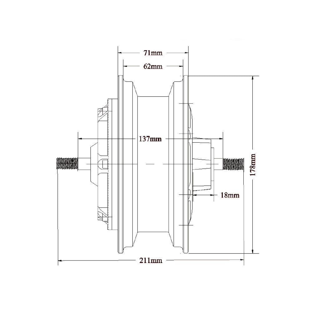 6.5'' 3500W big power hubmotor for fast scooter