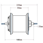 6'' 3500W big power hubmotor for 10'' tubless wheel scooter