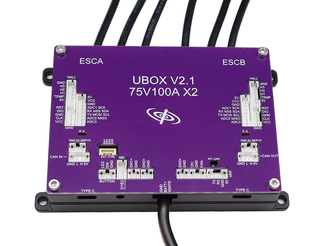 2 U Box Ubox V2.1 75V 200A Dual Motor Controller Based on VESC – Spintend
