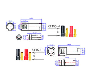 Amass XT150 connector male and female