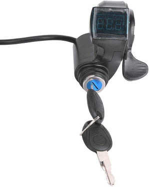 Thumb Throttle with Key Lock, LCD Display Battery Voltage for Electric Bike Scooter